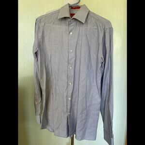 Red Saks Fifth Avenue Trim Fit Gray Men’s Shirt 15 1/2 34/35 17-0096